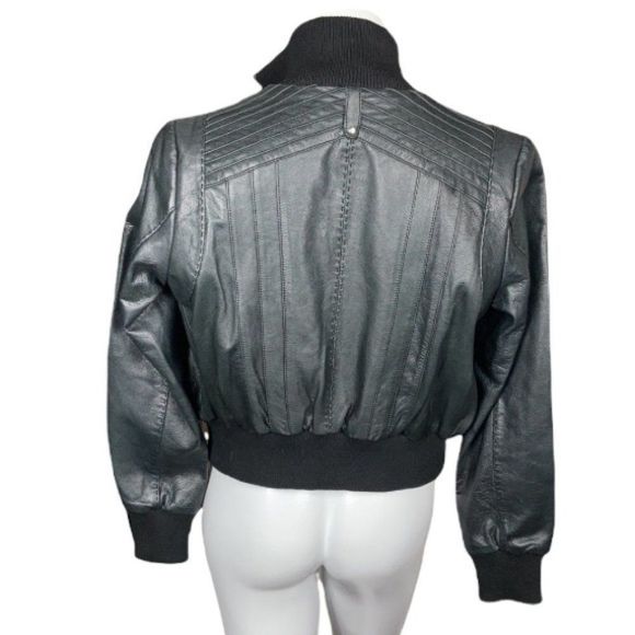 Gezipani Genuine Leather Black Vintage Inspired Jacket Moto Rock Glam - Picture 2 of 10